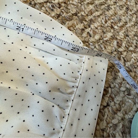 LOFT White with Black Polka Dots Chiffon Blouse size Medium - Picture 11 of 12